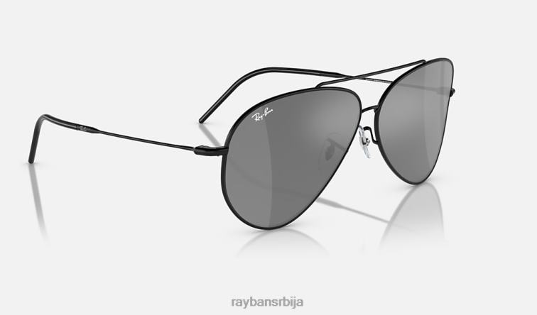 Ray-Ban авиатор реверс P0HP43 наочаре за сунце полирана црна/сребрна мушкарци