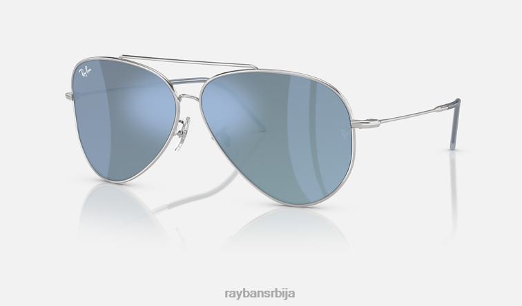 Ray-Ban авиатор реверс P0HP44 наочаре за сунце полирано сребрно/светло плаво мушкарци