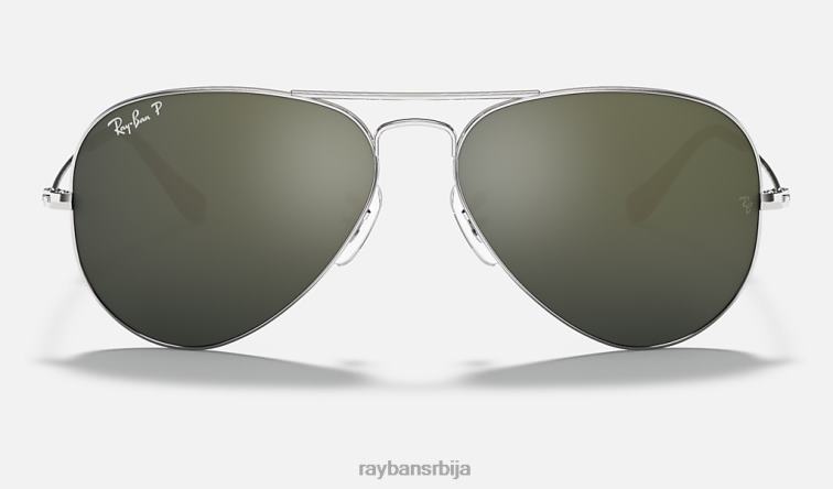 Ray-Ban авиаторско огледало P0HP441 наочаре за сунце полирано сребро/сребро мушкарци