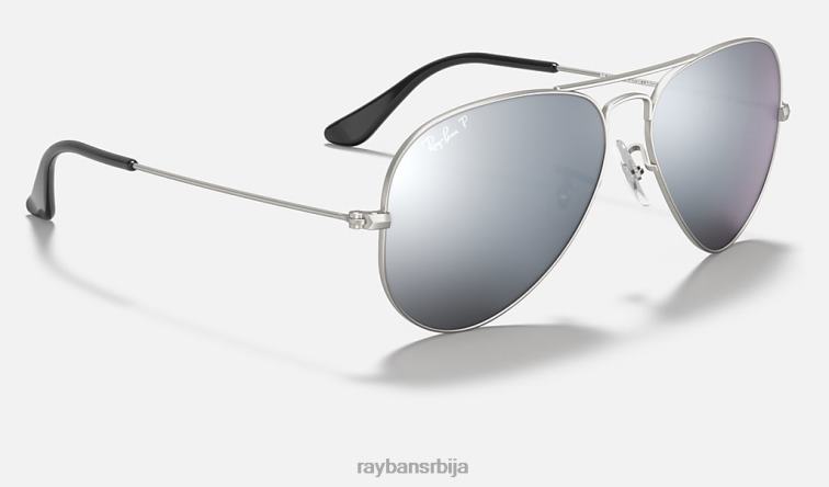 Ray-Ban авиаторско огледало P0HP442 наочаре за сунце мат сребрно/сива мушкарци