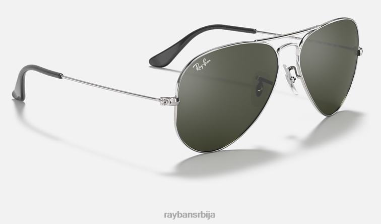 Ray-Ban авиаторско огледало P0HP443 наочаре за сунце полирано сребро/сребро мушкарци