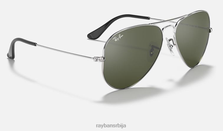 Ray-Ban авиаторско огледало P0HP444 наочаре за сунце полирано сребро/сребро мушкарци