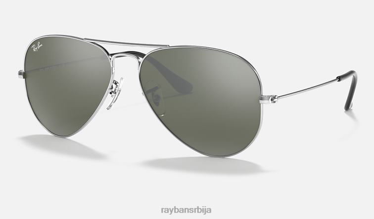 Ray-Ban авиаторско огледало P0HP445 наочаре за сунце полирано сребро/сребро мушкарци
