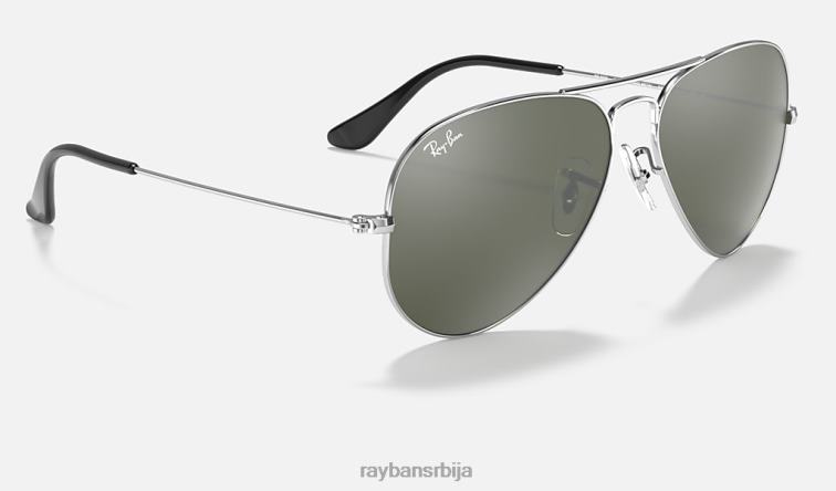 Ray-Ban авиаторско огледало P0HP445 наочаре за сунце полирано сребро/сребро мушкарци