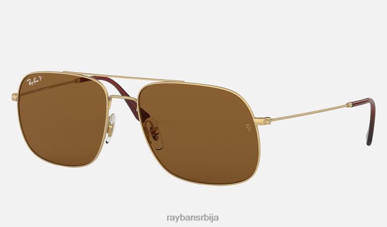 Ray-Ban андреа P0HP446 наочаре за сунце мат златна/тамно браон мушкарци
