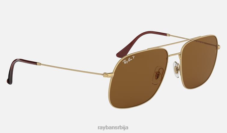 Ray-Ban андреа P0HP446 наочаре за сунце мат златна/тамно браон мушкарци