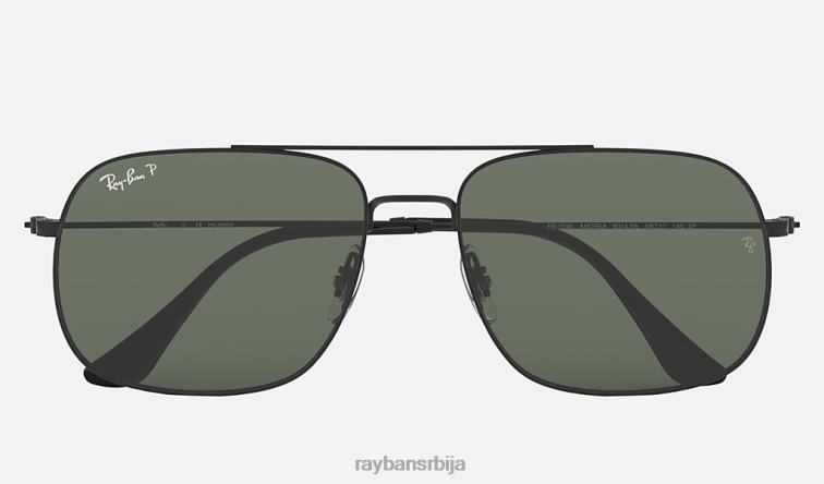 Ray-Ban андреа P0HP447 наочаре за сунце мат црна/тамно зелена мушкарци