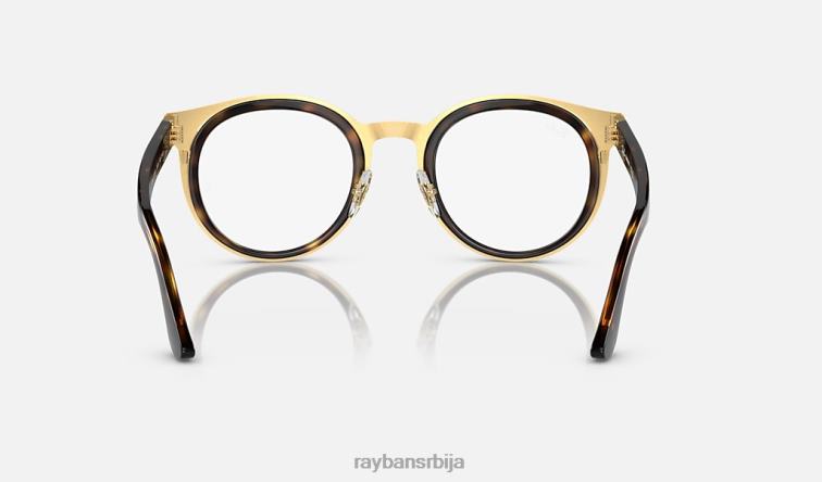 Ray-Ban бони прелази P0HP449 наочаре за сунце углачана хавана на златно/провидно/зелено мушкарци