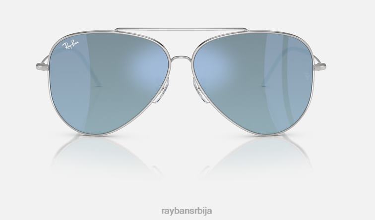 Ray-Ban авиатор реверс P0HP44 наочаре за сунце полирано сребрно/светло плаво мушкарци
