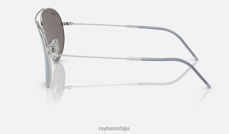 Ray-Ban авиатор реверс P0HP44 наочаре за сунце полирано сребрно/светло плаво мушкарци