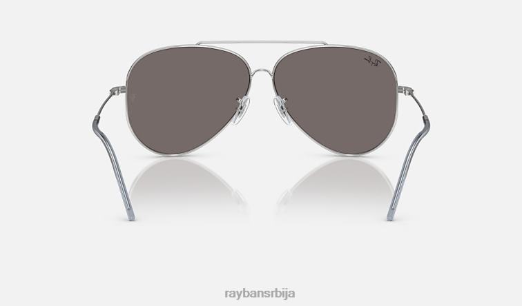 Ray-Ban авиатор реверс P0HP44 наочаре за сунце полирано сребрно/светло плаво мушкарци