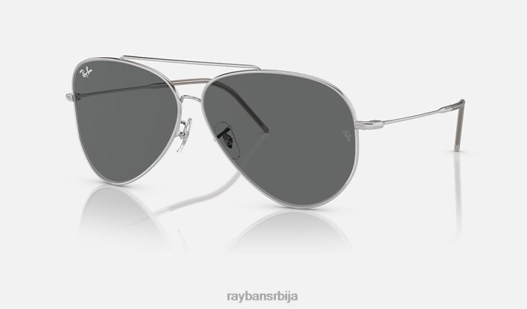 Ray-Ban авиатор реверс P0HP45 наочаре за сунце полирана сребрна/тамно сива мушкарци