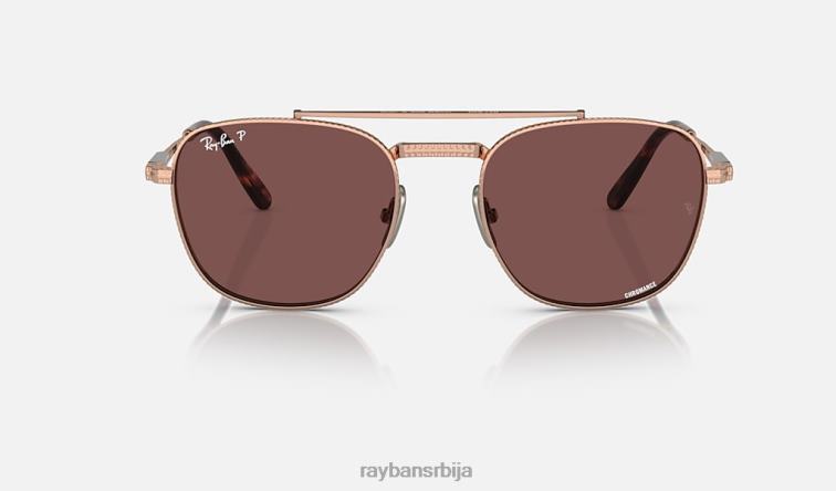 Ray-Ban франк ии титанијум P0HP459 наочаре за сунце полирано ружичасто злато/тамно љубичаста мушкарци