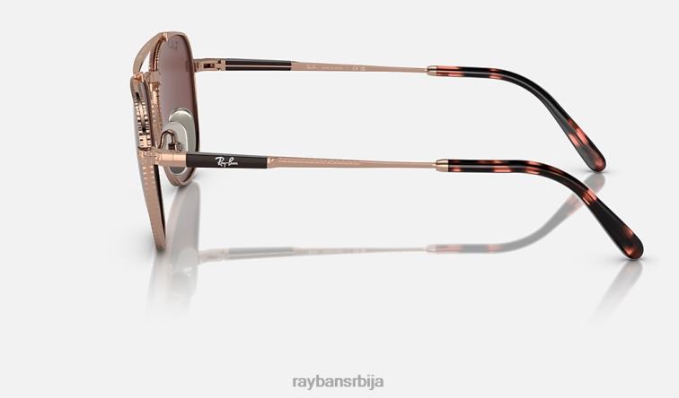 Ray-Ban франк ии титанијум P0HP459 наочаре за сунце полирано ружичасто злато/тамно љубичаста мушкарци