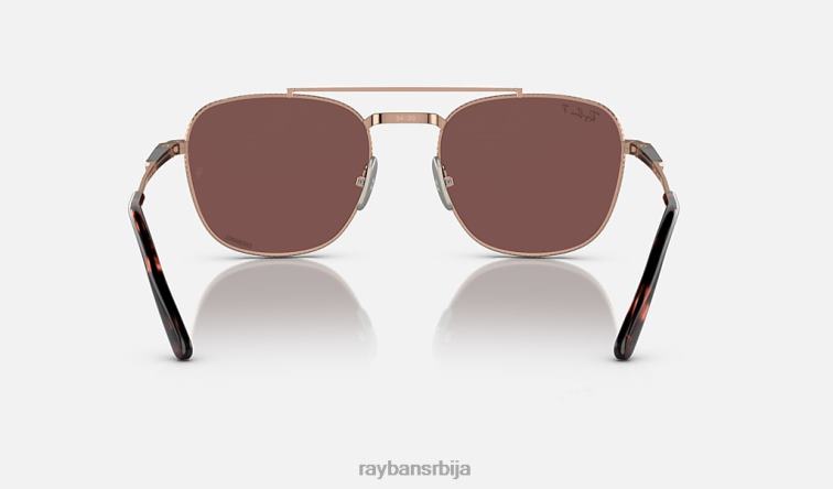 Ray-Ban франк ии титанијум P0HP459 наочаре за сунце полирано ружичасто злато/тамно љубичаста мушкарци