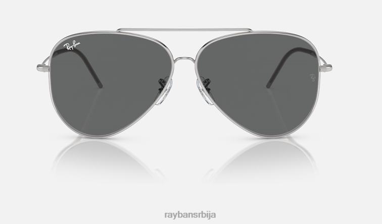 Ray-Ban авиатор реверс P0HP45 наочаре за сунце полирана сребрна/тамно сива мушкарци