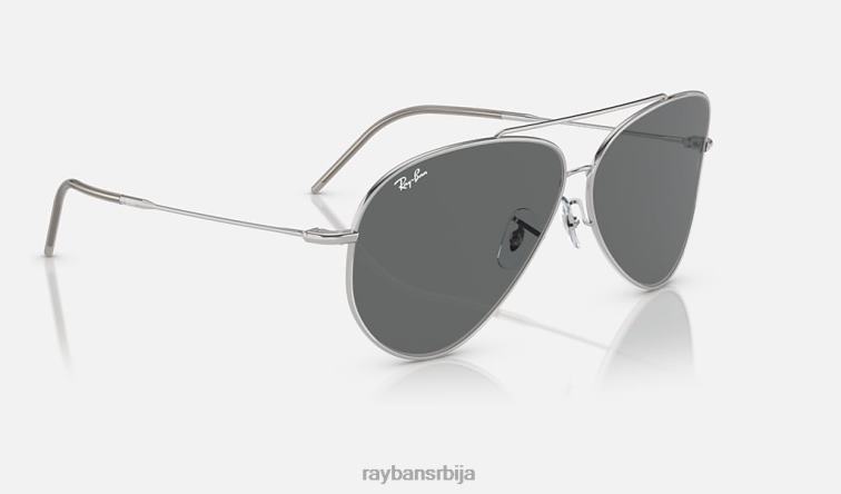 Ray-Ban авиатор реверс P0HP45 наочаре за сунце полирана сребрна/тамно сива мушкарци