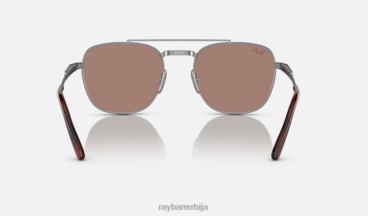 Ray-Ban франк ии титанијум P0HP461 наочаре за сунце полирано сребрно/сиво плаво мушкарци