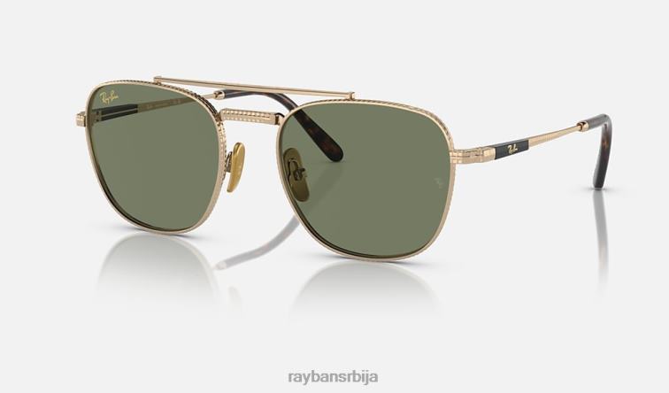 Ray-Ban франк ии титанијум P0HP463 наочаре за сунце полирано златно/зелено мушкарци