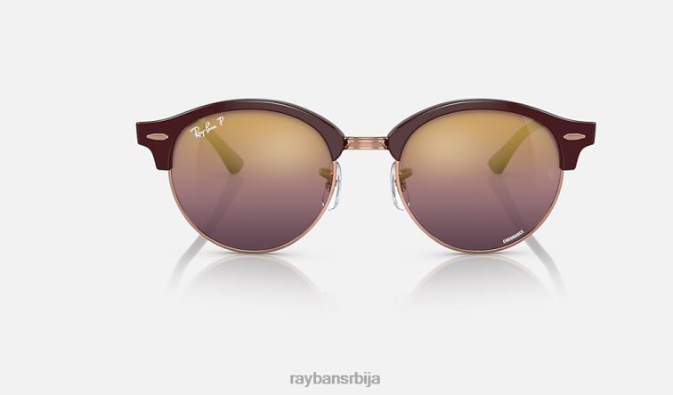 Ray-Ban цлуброунд хроманце P0HP464 наочаре за сунце полирани бордо на ружичасто злато/злато/црвено мушкарци