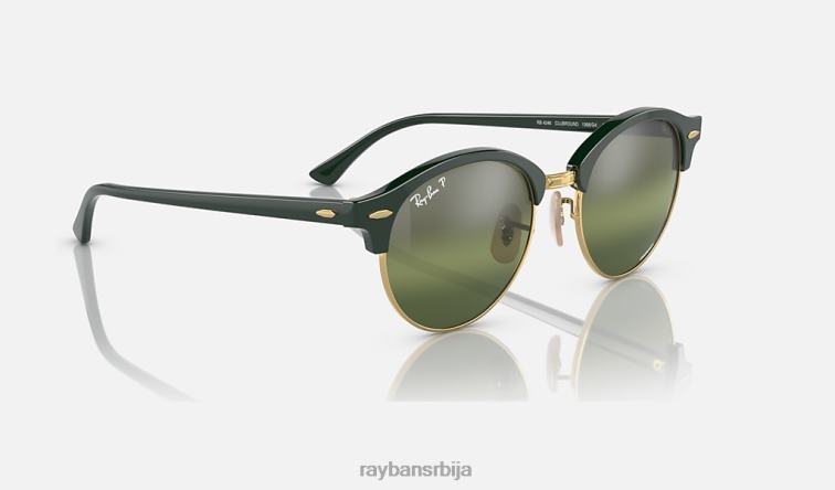 Ray-Ban цлуброунд хроманце P0HP466 наочаре за сунце полирано зелено на злату/сребру/зелено мушкарци