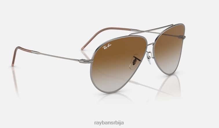 Ray-Ban авиатор реверс P0HP46 наочаре за сунце углачан гунметал/браон мушкарци