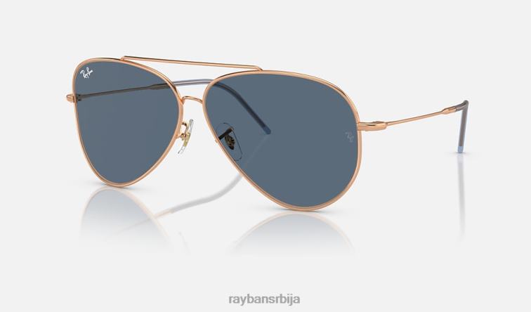 Ray-Ban авиатор реверс P0HP47 наочаре за сунце полирано ружичасто злато/плаво мушкарци