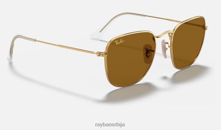 Ray-Ban искрен P0HP472 наочаре за сунце полирано злато/браон мушкарци
