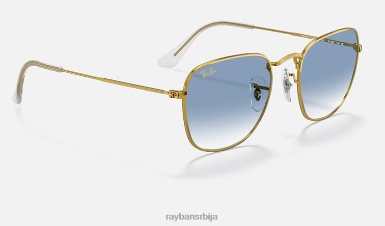 Ray-Ban искрен P0HP474 наочаре за сунце полирано злато/светло плаво мушкарци