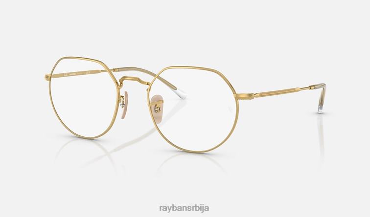 Ray-Ban џек прелази P0HP476 наочаре за сунце полирано злато/провидно/плаво мушкарци