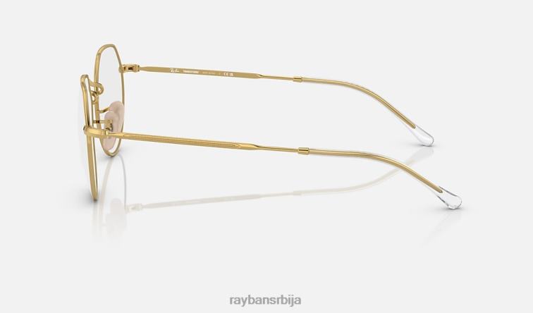 Ray-Ban џек прелази P0HP476 наочаре за сунце полирано злато/провидно/плаво мушкарци