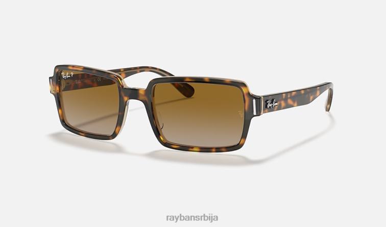 Ray-Ban бењи P0HP479 наочаре за сунце углачана хавана на провидној браон/сивој/жутој мушкарци
