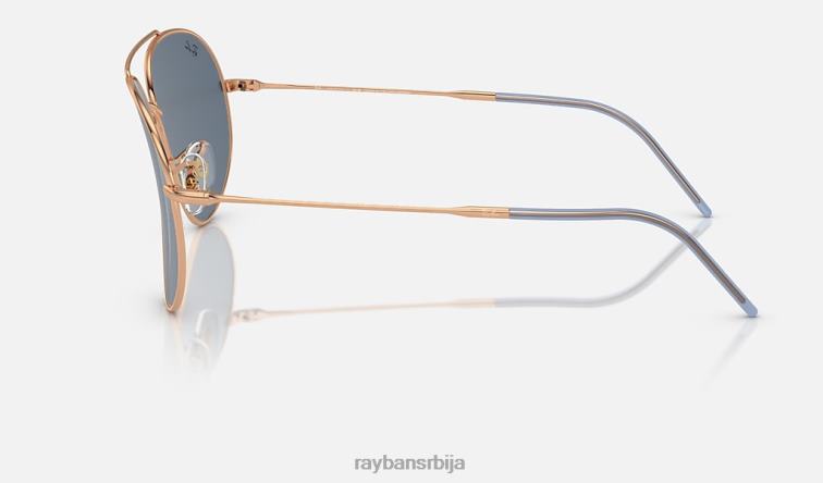 Ray-Ban авиатор реверс P0HP47 наочаре за сунце полирано ружичасто злато/плаво мушкарци