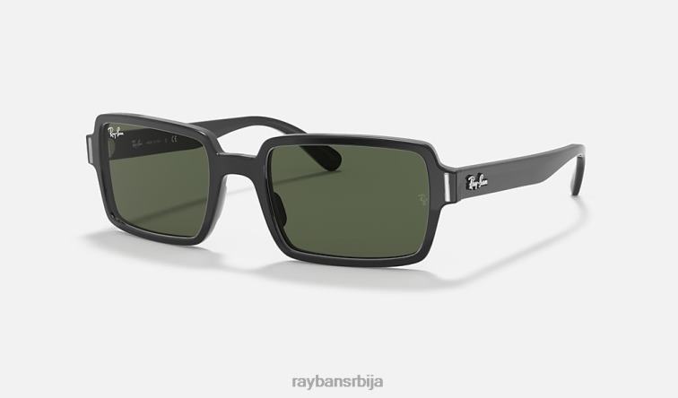 Ray-Ban бењи P0HP483 наочаре за сунце полирана црно/зелена мушкарци