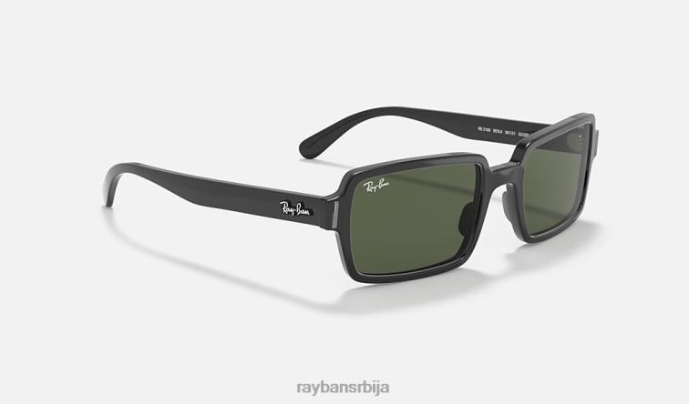 Ray-Ban бењи P0HP483 наочаре за сунце полирана црно/зелена мушкарци