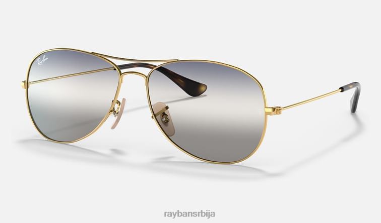 Ray-Ban кокпит би-градијент P0HP484 наочаре за сунце полирано златно/плаво/сиво мушкарци