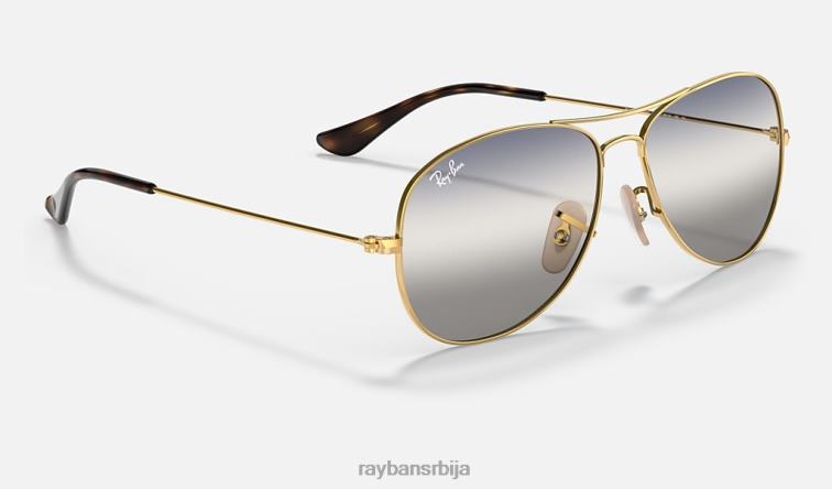 Ray-Ban кокпит би-градијент P0HP484 наочаре за сунце полирано златно/плаво/сиво мушкарци