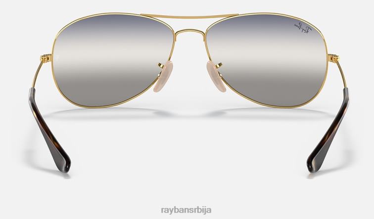 Ray-Ban кокпит би-градијент P0HP484 наочаре за сунце полирано златно/плаво/сиво мушкарци