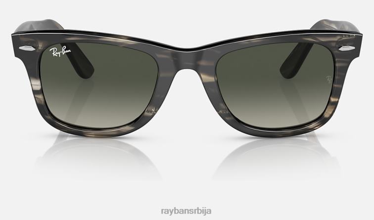 Ray-Ban оригинални ваифарер био-ацетат P0HP495 наочаре за сунце углачана пругаста сива/сива мушкарци