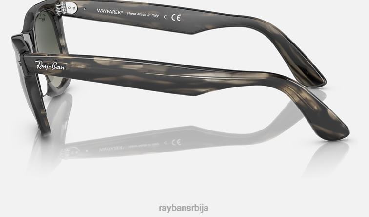 Ray-Ban оригинални ваифарер био-ацетат P0HP495 наочаре за сунце углачана пругаста сива/сива мушкарци