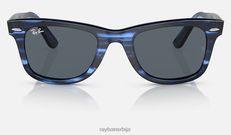Ray-Ban оригинални ваифарер био-ацетат P0HP496 наочаре за сунце углачана пругаста плава/плава мушкарци