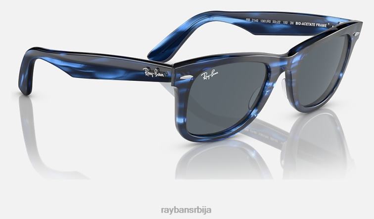 Ray-Ban оригинални ваифарер био-ацетат P0HP496 наочаре за сунце углачана пругаста плава/плава мушкарци