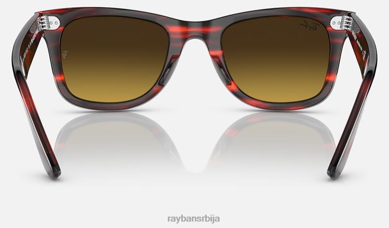 Ray-Ban оригинални ваифарер био-ацетат P0HP497 наочаре за сунце полиране пругасте црвене/браон боје мушкарци