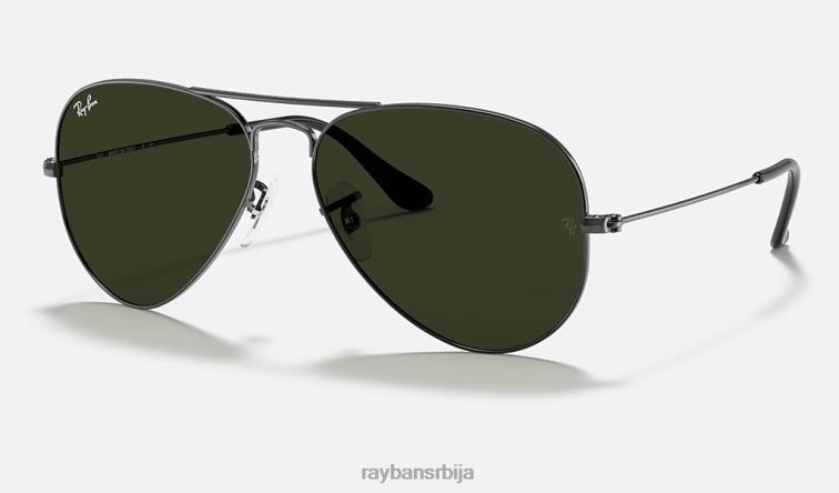 Ray-Ban авиатор цлассиц P0HP5 наочаре за сунце углачан гунметал/зелено мушкарци