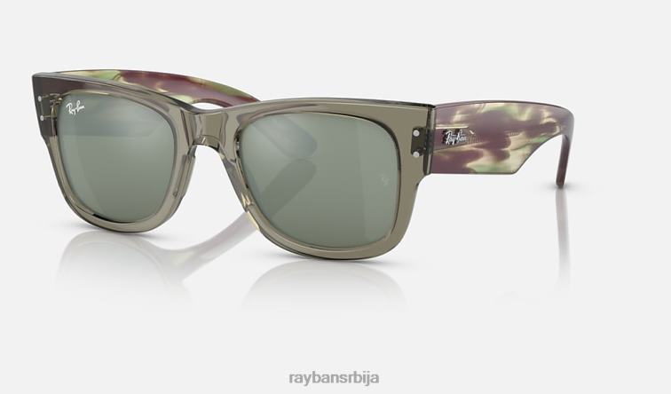 Ray-Ban мега путник P0HP51 наочаре за сунце полирана провидна зелена/сребрна мушкарци
