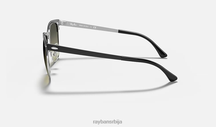 Ray-Ban цлубмастер метал P0HP512 наочаре за сунце полирано црно на сребрно/сиво мушкарци