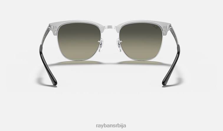 Ray-Ban цлубмастер метал P0HP512 наочаре за сунце полирано црно на сребрно/сиво мушкарци