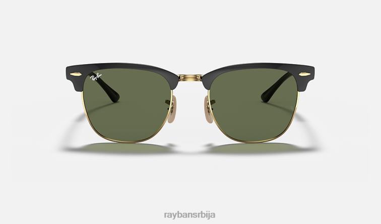 Ray-Ban цлубмастер метал P0HP514 наочаре за сунце полирано црно на златно/зелено мушкарци