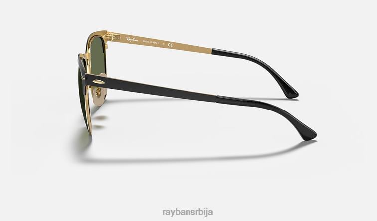 Ray-Ban цлубмастер метал P0HP514 наочаре за сунце полирано црно на златно/зелено мушкарци