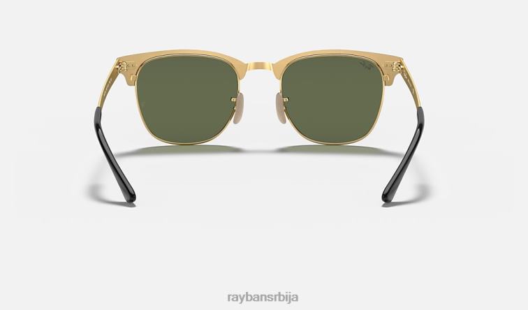 Ray-Ban цлубмастер метал P0HP514 наочаре за сунце полирано црно на златно/зелено мушкарци
